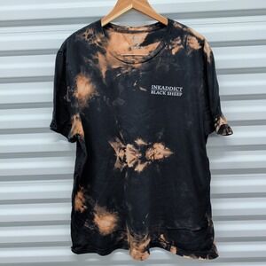InkAddict T-Shirt 2XL Mens Black Sheep Bleach Tie Dye Graphic Tee Cotton